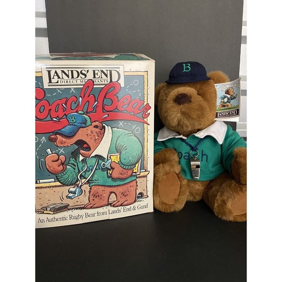 LANDS' END & GUND COACH PAUL BEAR LIMITED EDITION 1991 PLUSH WITH BOX VINTAGE - Picture 1 of 9